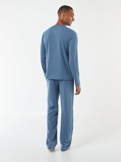 Conjunto de pijama comprido em malha - 2 peças - Kiabi