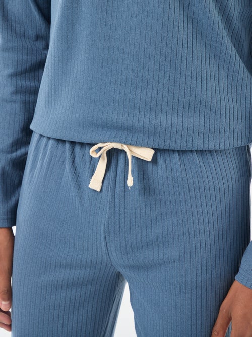 Conjunto de pijama comprido em malha - 2 peças - Kiabi