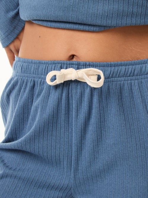 Conjunto de pijama comprido em malha - 2 peças - Kiabi