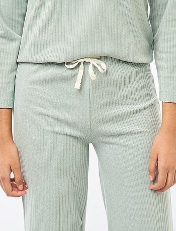 Conjunto de pijama comprido em malha - 2 peças