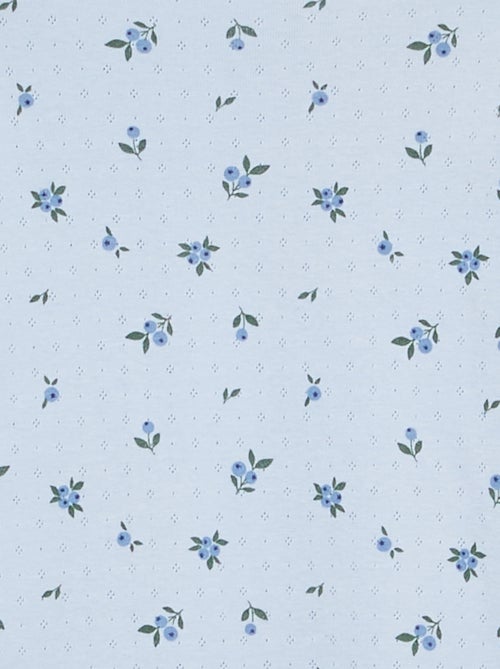 Conjunto de pijama comprido em malha pointelle - 2 peças - Kiabi