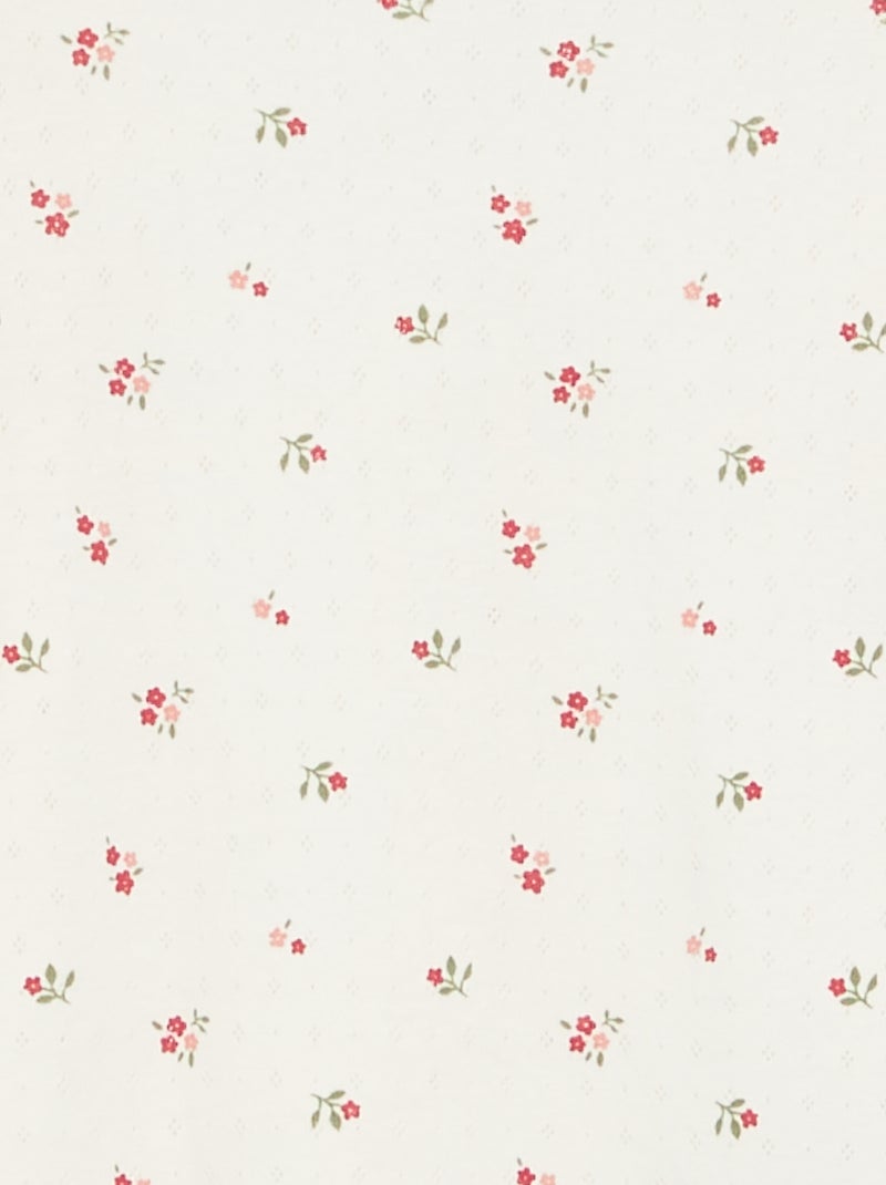 Conjunto de pijama comprido em malha pointelle - 2 peças Branco - Kiabi