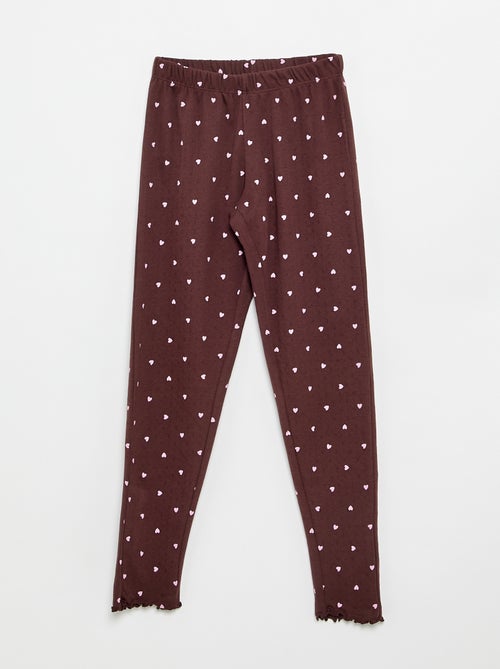 Conjunto de pijama comprido em malha pointelle - 2 peças - Kiabi