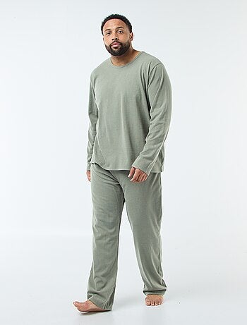 Conjunto de pijama comprido em malha ultra macia - 2 peças