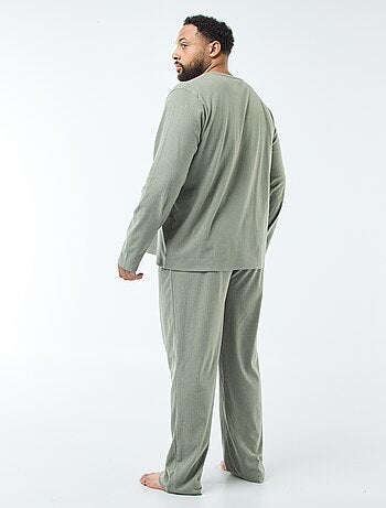 Conjunto de pijama comprido em malha ultra macia - 2 peças