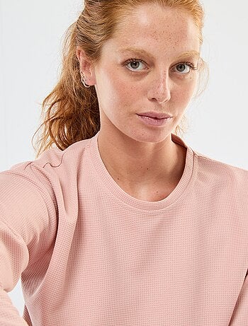 Conjunto de pijama comprido em malha waffle - 2 peças