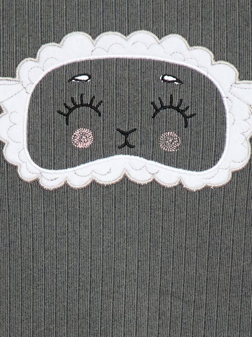 Conjunto de pijama comprido em material suave e canelado - t-shirt + calças - 2 peças - Kiabi