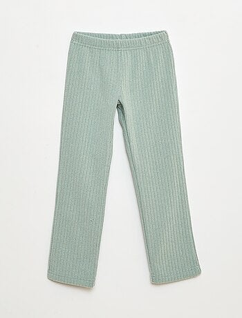 Conjunto de pijama comprido em material suave e canelado t-shirt + calças - 2 peças