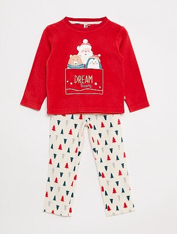 Conjunto de pijama comprido em micropolar - 2 peças