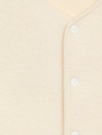 Conjunto de pijama comprido em moletom + colete sem mangas efeito borreguito - 3 peças