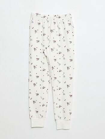 Conjunto de pijama comprido em moletom + colete sem mangas efeito borreguito - 3 peças