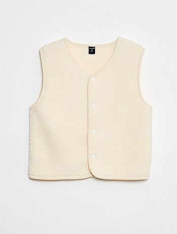 Conjunto de pijama comprido em moletom + colete sem mangas efeito borreguito - 3 peças