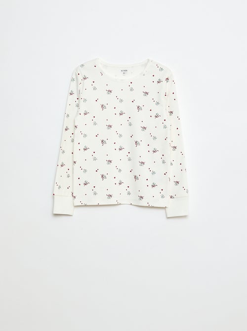 Conjunto de pijama comprido em moletom + colete sem mangas efeito borreguito - 3 peças - Kiabi