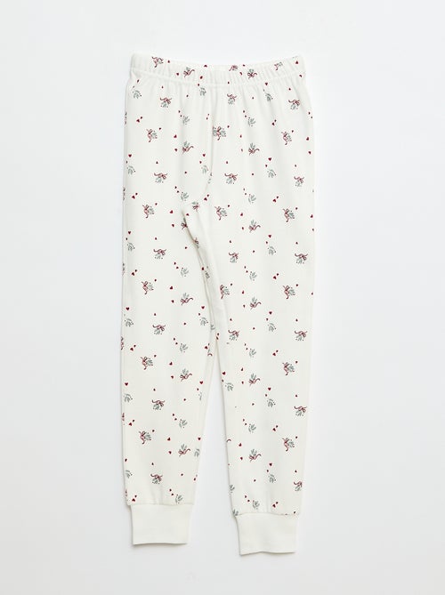 Conjunto de pijama comprido em moletom + colete sem mangas efeito borreguito - 3 peças - Kiabi