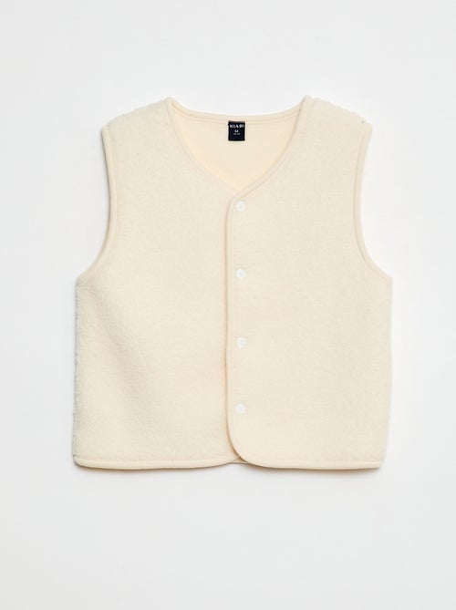 Conjunto de pijama comprido em moletom + colete sem mangas efeito borreguito - 3 peças - Kiabi