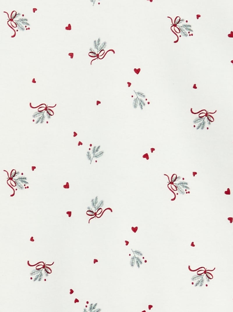 Conjunto de pijama comprido em moletom + colete sem mangas efeito borreguito - 3 peças Branco - Kiabi