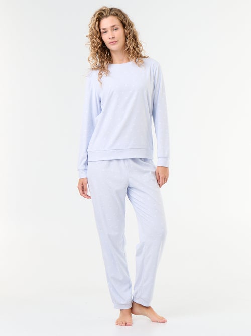 Conjunto de pijama comprido em polar - 2 peças - Kiabi Conjunto de pijama comprido em polar - 2 peças - Kiabi