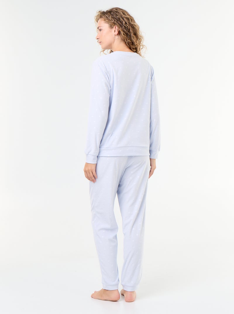 Conjunto de pijama comprido em polar - 2 peças Azul - Kiabi