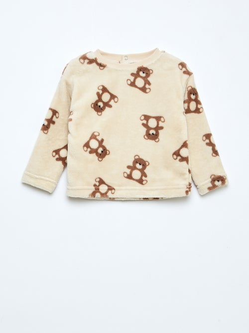 Conjunto de pijama comprido em polar - 2 peças - Kiabi