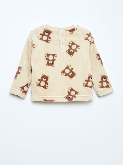 Conjunto de pijama comprido em polar - 2 peças - Kiabi