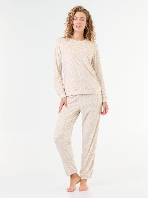 Conjunto de pijama comprido em polar - 2 peças - Kiabi Conjunto de pijama comprido em polar - 2 peças - Kiabi
