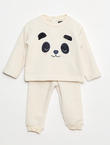 Conjunto de pijama comprido em polar - 2 peças