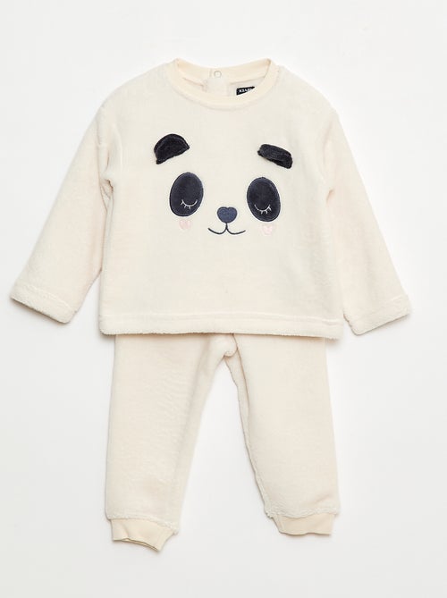 Conjunto de pijama comprido em polar - 2 peças - Kiabi