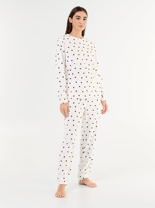 Conjunto de pijama comprido em polar - 2 peças - Kiabi