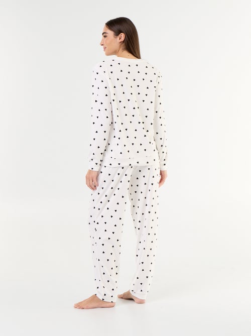 Conjunto de pijama comprido em polar - 2 peças - Kiabi