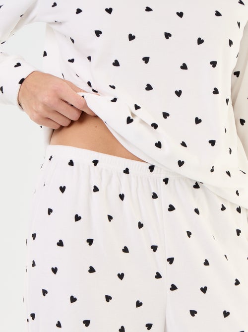 Conjunto de pijama comprido em polar - 2 peças - Kiabi