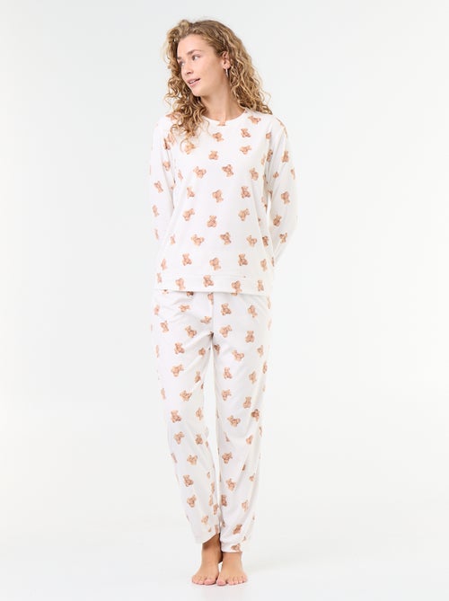 Conjunto de pijama comprido em polar - 2 peças - Kiabi Conjunto de pijama comprido em polar - 2 peças - Kiabi
