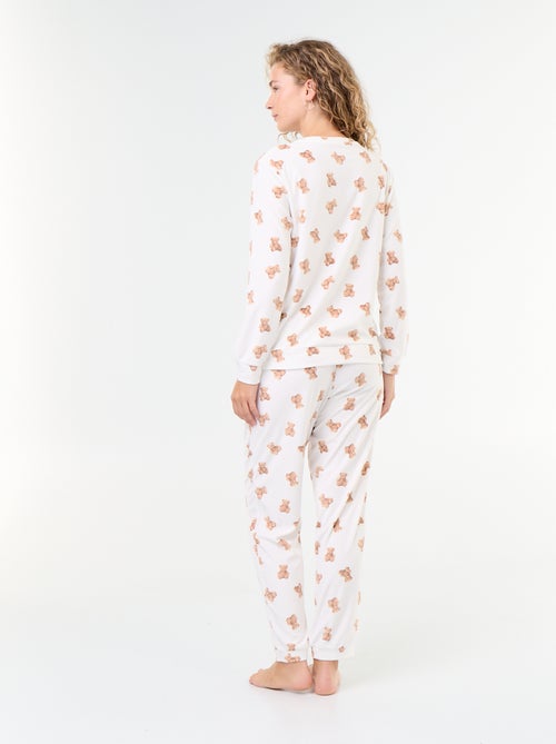 Conjunto de pijama comprido em polar - 2 peças - Kiabi Conjunto de pijama comprido em polar - 2 peças - Kiabi