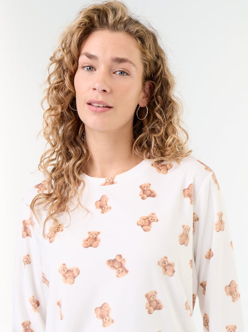 Conjunto de pijama comprido em polar - 2 peças - Kiabi Conjunto de pijama comprido em polar - 2 peças - Kiabi