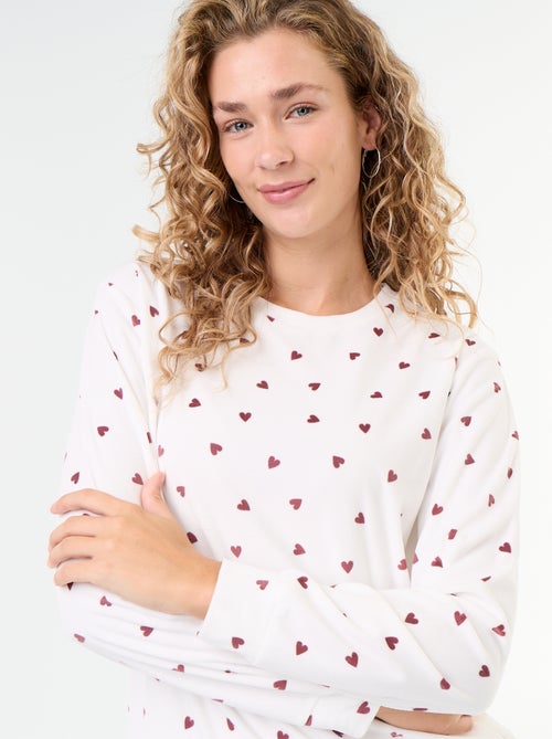 Conjunto de pijama comprido em polar - 2 peças - Kiabi Conjunto de pijama comprido em polar - 2 peças - Kiabi