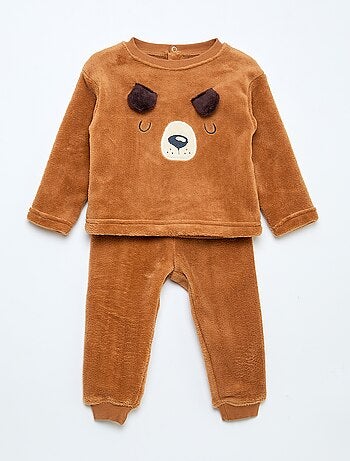 Conjunto de pijama comprido em polar - 2 peças