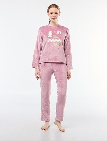 Conjunto de pijama comprido em polar - 2 peças