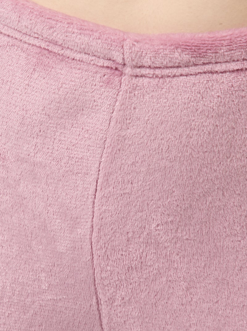 Conjunto de pijama comprido em polar - 2 peças Rosa - Kiabi