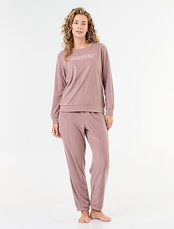 Conjunto de pijama comprido em polar - 2 peças
