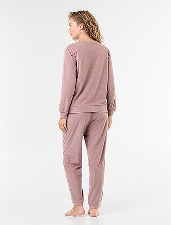 Conjunto de pijama comprido em polar - 2 peças