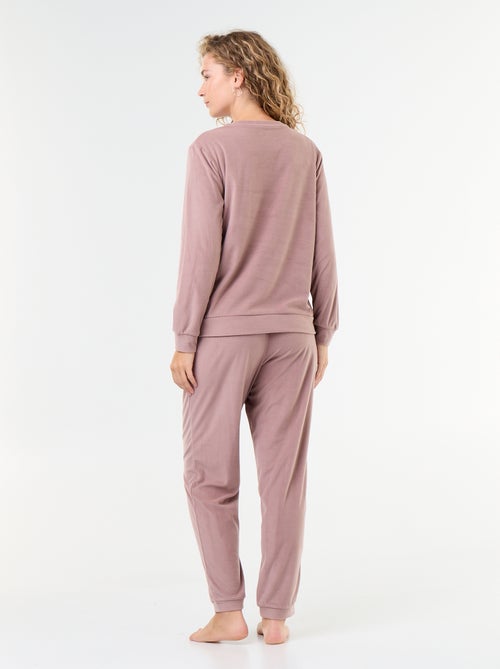 Conjunto de pijama comprido em polar - 2 peças - Kiabi