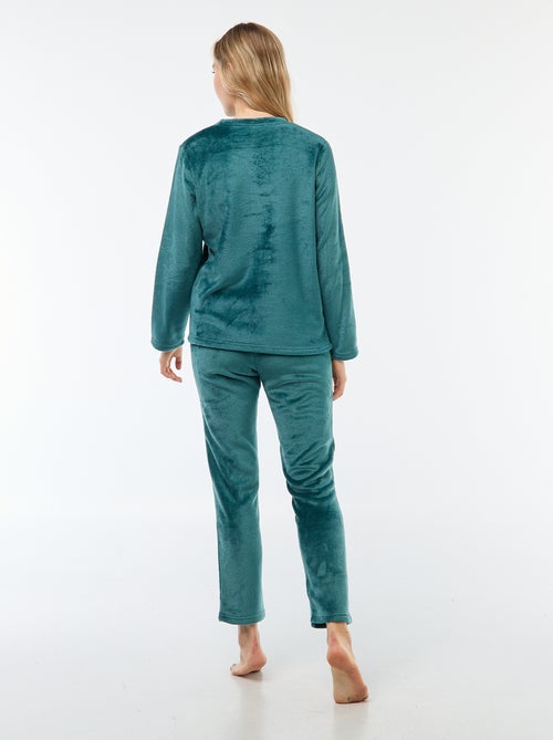 Conjunto de pijama comprido em polar - 2 peças - Kiabi