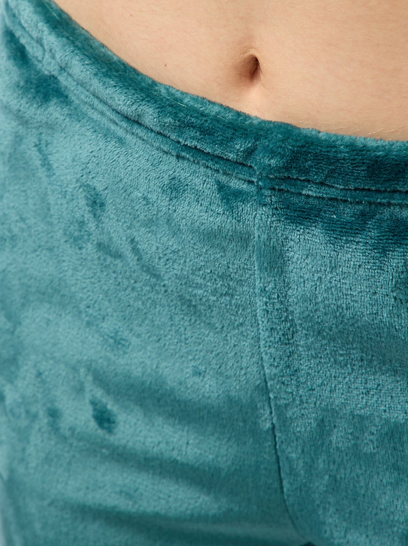 Conjunto de pijama comprido em polar - 2 peças Verde - Kiabi