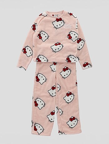 Conjunto de pijama comprido em polar 'Hello Kitty' - 2 peças