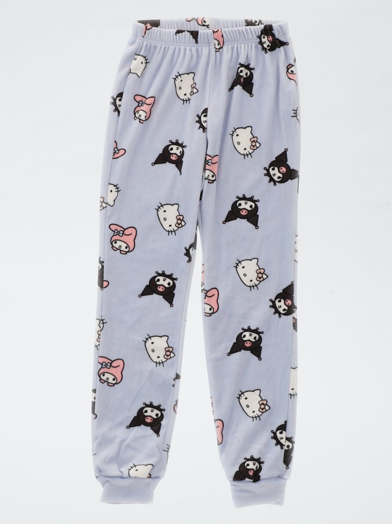 Conjunto de pijama comprido em polar 'Kuromi' 'Hello Kitty' - 2 peças Azul - Kiabi