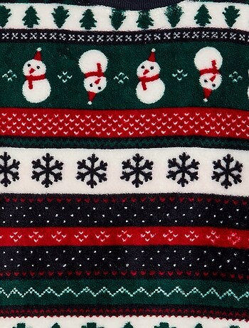 Conjunto de pijama comprido em polar 'Natal' - 2 peças