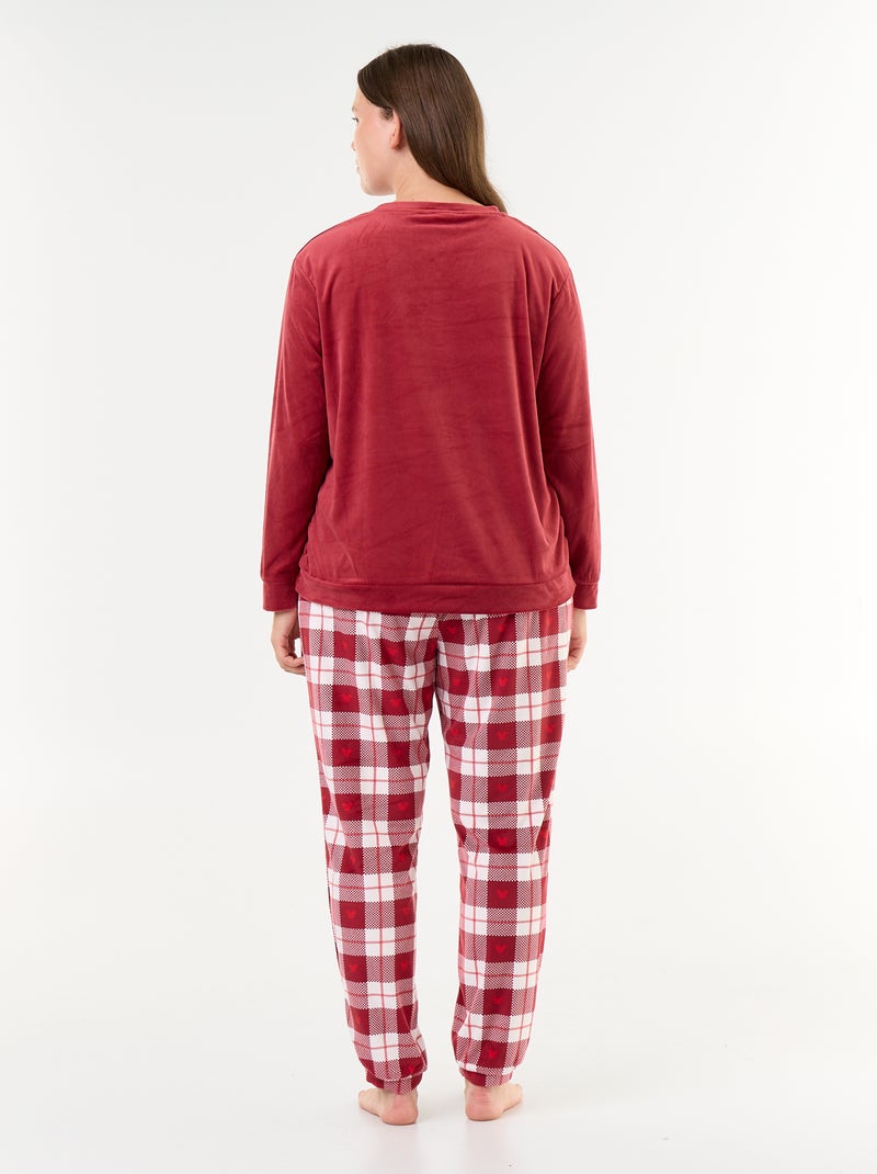 Conjunto de pijama comprido em polar 'Natal' 'Disney' 'Minnie' - 2 peças Vermelho - Kiabi