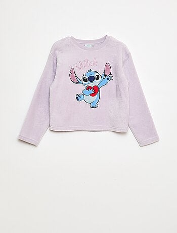Conjunto de pijama comprido em polar 'Stitch' 'Disney' - 2 peças
