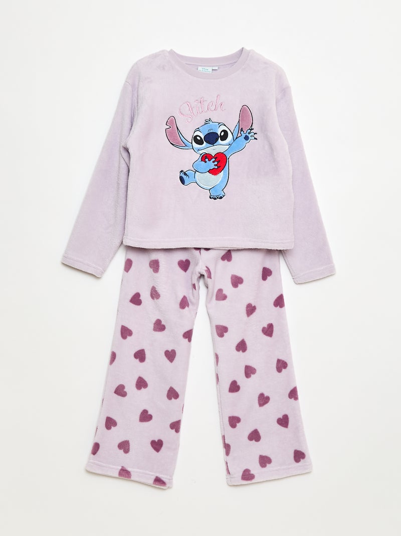 Conjunto de pijama comprido em polar 'Stitch' 'Disney' - 2 peças Violeta - Kiabi
