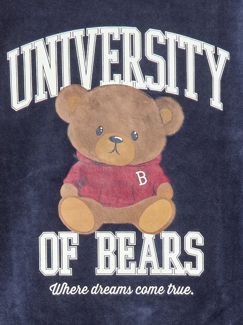 Conjunto de pijama comprido em polar t-shirt + calças - 2 peças - Kiabi