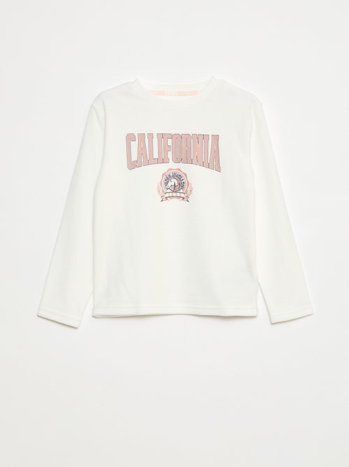 Conjunto de pijama comprido em polar, t-shirt + calças - 2 peças - Kiabi